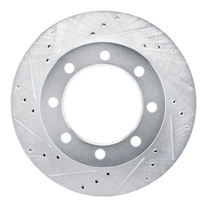R1 Concepts R1 80-93 Dodge W200 Front Left Drilled & Slotted Silver Brake Rotor