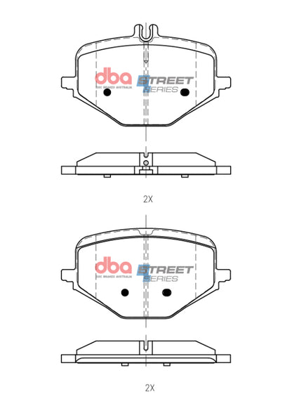 DBA 20-22 Mercedes-Benz GLE53 AMG (w/Red Brembo Calipers) Street Series Rear Brake Pads
