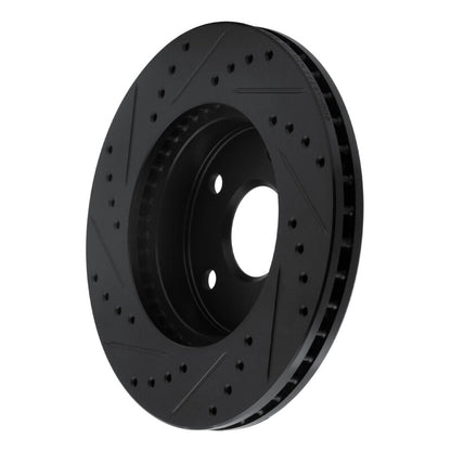 R1 Concepts R1 91-96 Toyota Previa Front Right Drilled & Slotted Black Brake Rotor