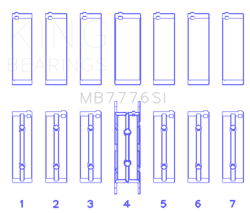 King Engine Bearings BMW N55B30A/N53B30A/N52B30A Main Bearing Set - Size +0.50mm