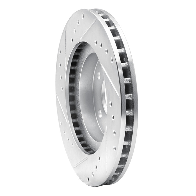 R1 Concepts R1 89-90 Ford Thunderbird Front Right Drilled & Slotted Silver Brake Rotor