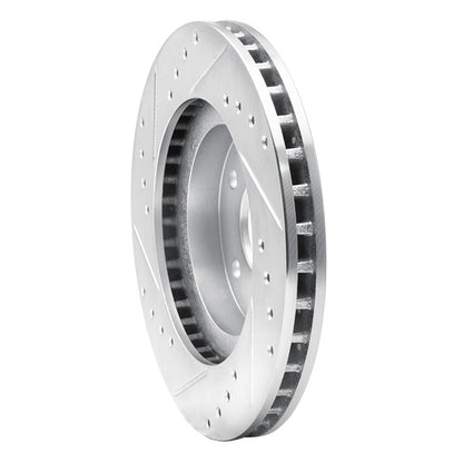 R1 Concepts R1 89-90 Ford Thunderbird Front Right Drilled & Slotted Silver Brake Rotor