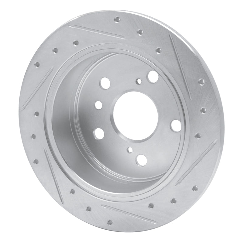 R1 Concepts R1 02-08 Lexus ES300 Rear Left Drilled & Slotted Silver Brake Rotor