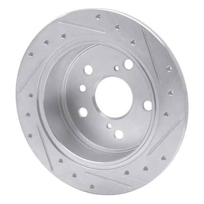 R1 Concepts R1 02-08 Lexus ES300 Rear Left Drilled & Slotted Silver Brake Rotor