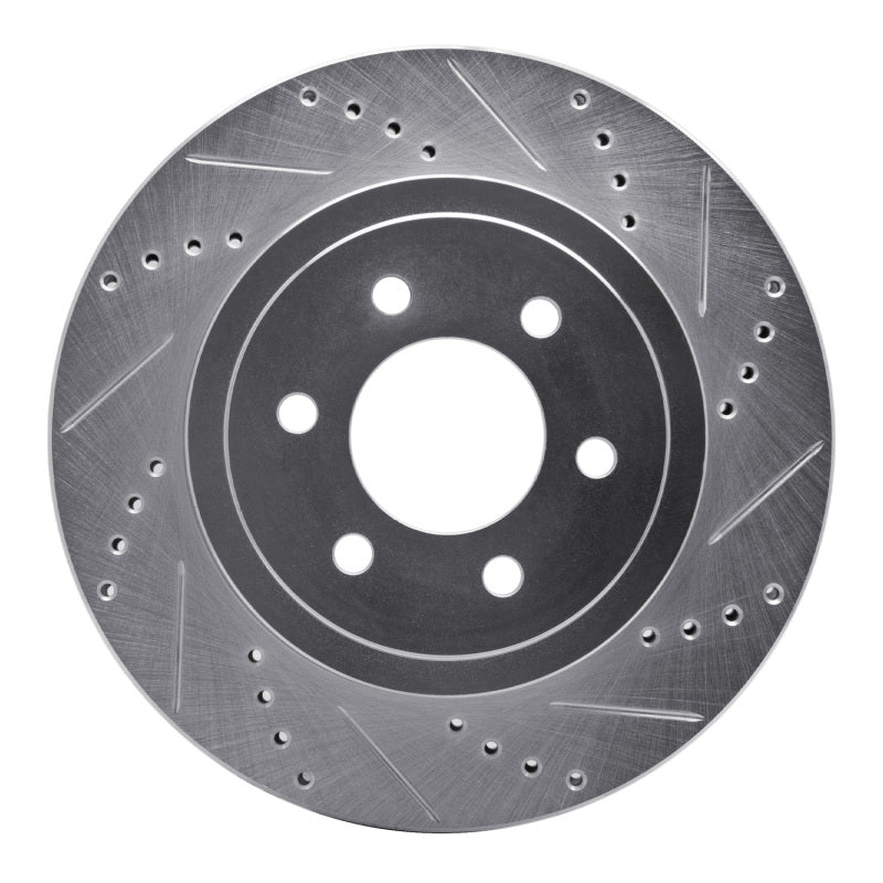R1 Concepts R1 03-04 Dodge DAKOTA 4WD Front Right Drilled & Slotted Silver Brake Rotor
