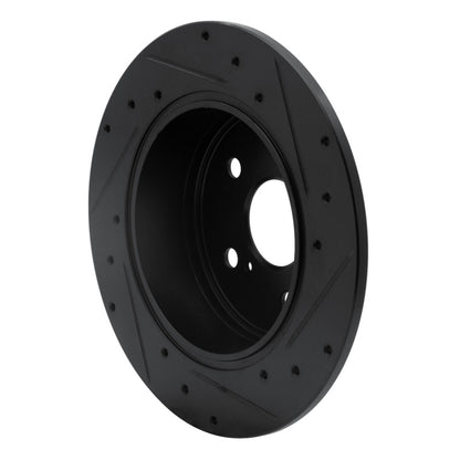 R1 Concepts R1 92-03 Lexus ES300 Rear Left Drilled & Slotted Black Brake Rotor