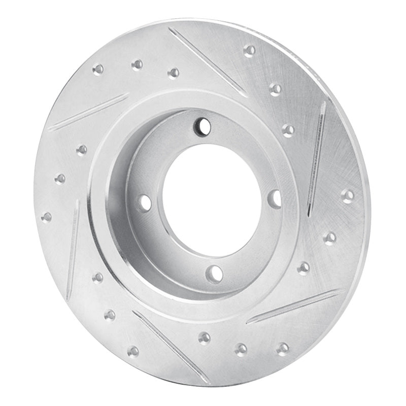R1 Concepts R1 74-75 Nissan 710 Front Left Drilled & Slotted Silver Brake Rotor