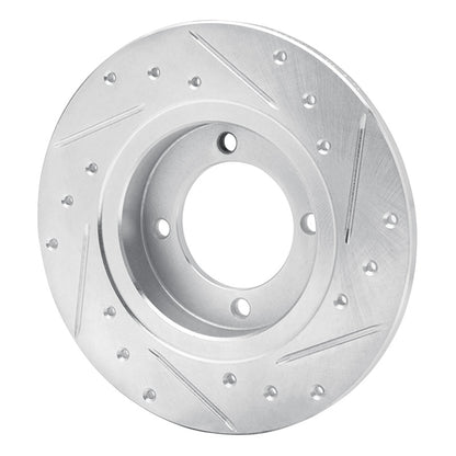 R1 Concepts R1 74-75 Nissan 710 Front Left Drilled & Slotted Silver Brake Rotor
