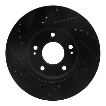 R1 Concepts R1 17-22 Hyundai Ioniq Front Right Drilled & Slotted Black Brake Rotor