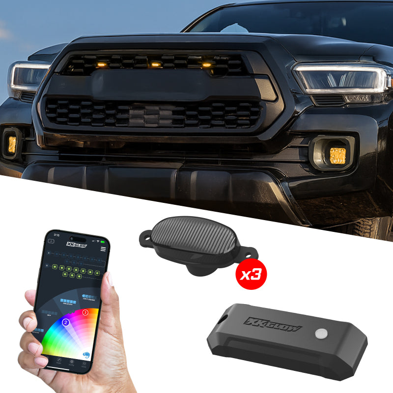 XKGLOW XK Glow XKmax Pre-Runner Style RGBW LED Grill Pods - 3pc
