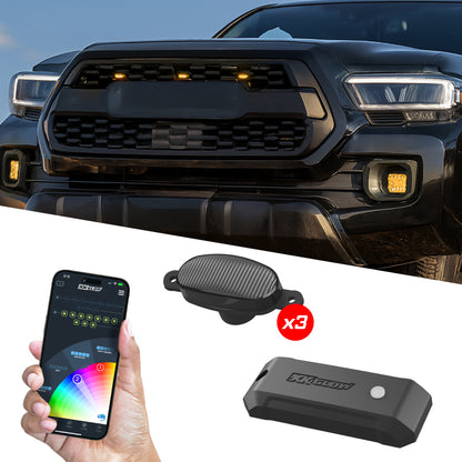 XKGLOW XK Glow XKmax Pre-Runner Style RGBW LED Grill Pods - 3pc
