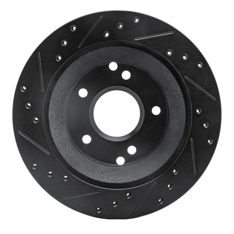 R1 Concepts R1 88-96 Chevrolet Corvette Rear Right Drilled & Slotted Black Brake Rotor
