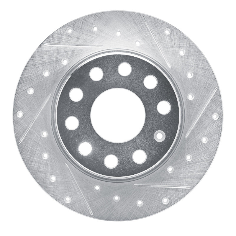 R1 Concepts R1 17-25 Audi Q2 (Mexico) Rear Right Drilled & Slotted Silver Brake Rotor