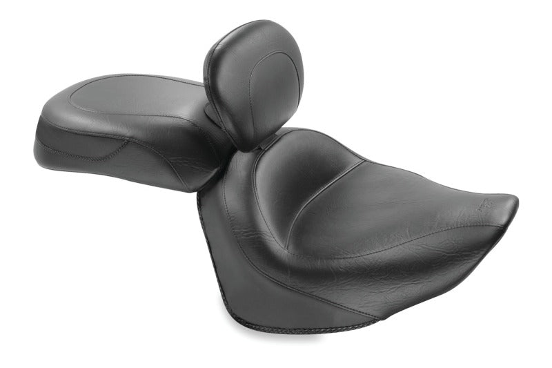 Mustang Motorcycle Mustang 08-17 Yamaha Raider Wide Touring 2PC Seat w/Diver Backrest - Black