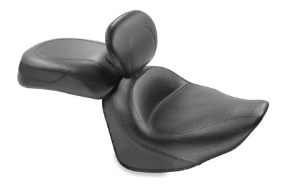 Mustang Motorcycle Mustang 08-17 Yamaha Raider Wide Touring 2PC Seat w/Diver Backrest - Black