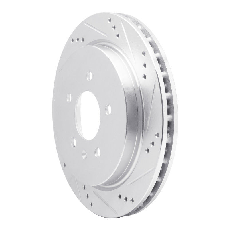 R1 Concepts R1 03-11 Cadillac CTS Rear Right Drilled & Slotted Silver Brake Rotor