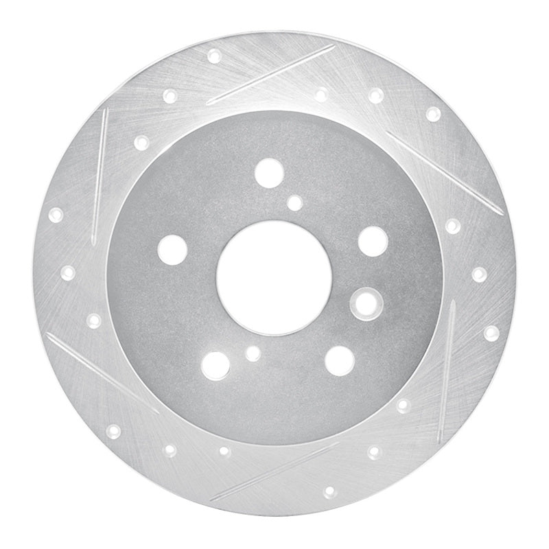 R1 Concepts R1 18-24 Toyota Camry Rear Left Drilled & Slotted Silver Brake Rotor
