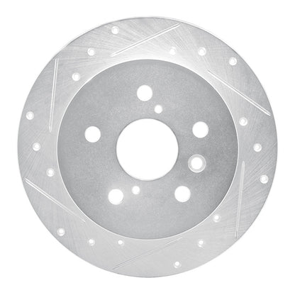 R1 Concepts R1 18-24 Toyota Camry Rear Left Drilled & Slotted Silver Brake Rotor