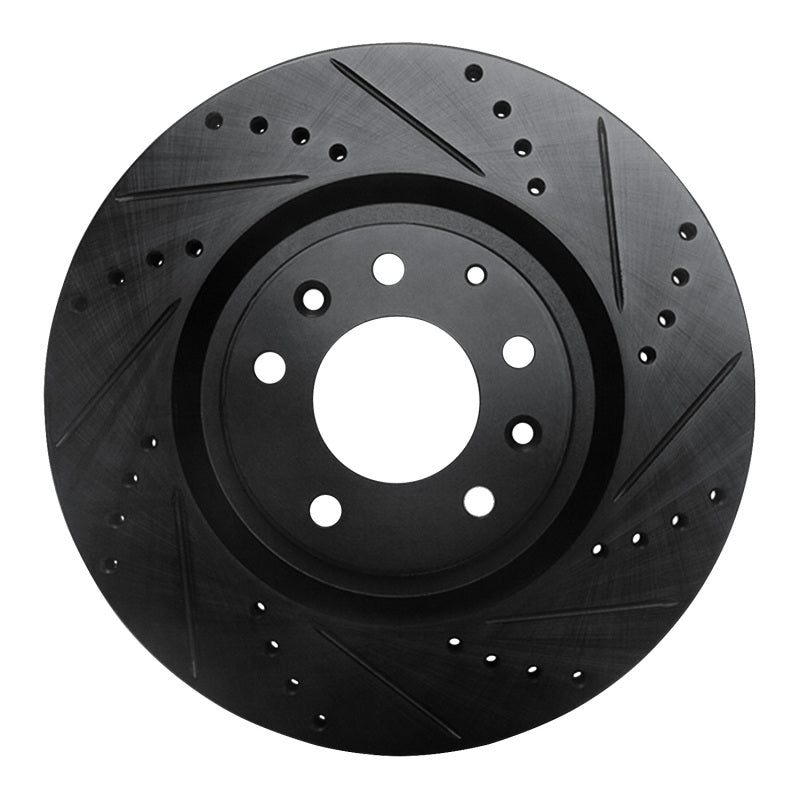R1 Concepts R1 04-11 Mazda RX-8 Front Right Drilled & Slotted Black Brake Rotor