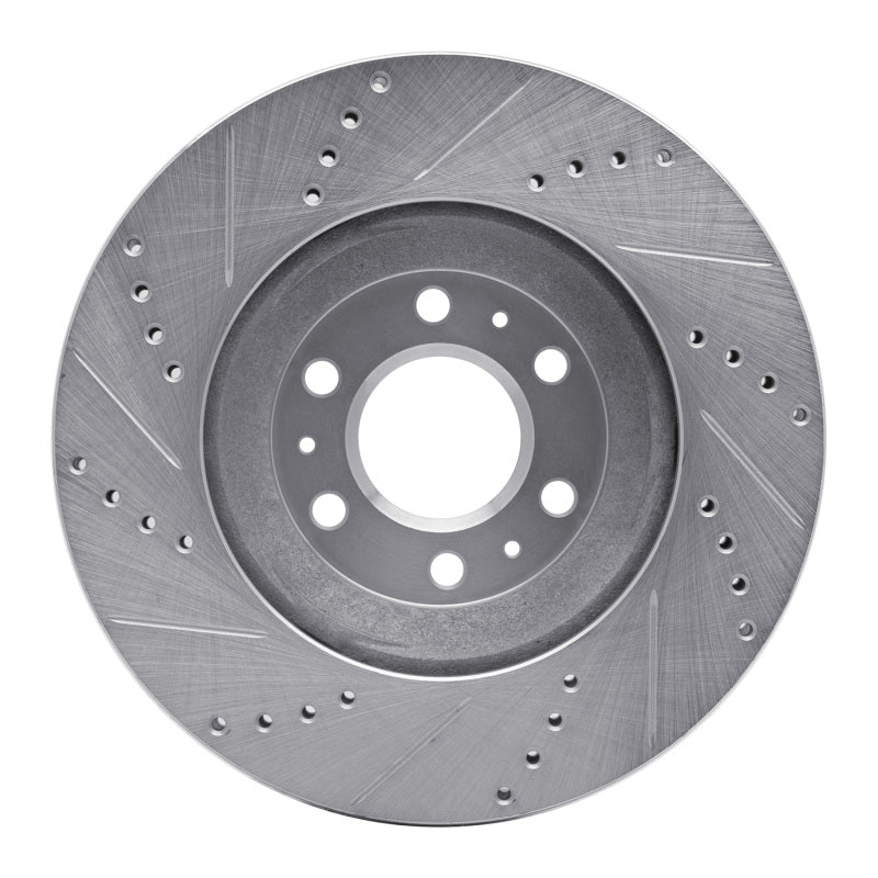 R1 Concepts R1 04-09 Cadillac SRX Front Right Drilled & Slotted Silver Brake Rotor