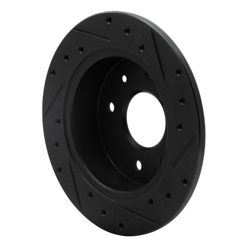 R1 Concepts R1 86-88 Mazda RX-7 Rear Left Drilled & Slotted Black Brake Rotor