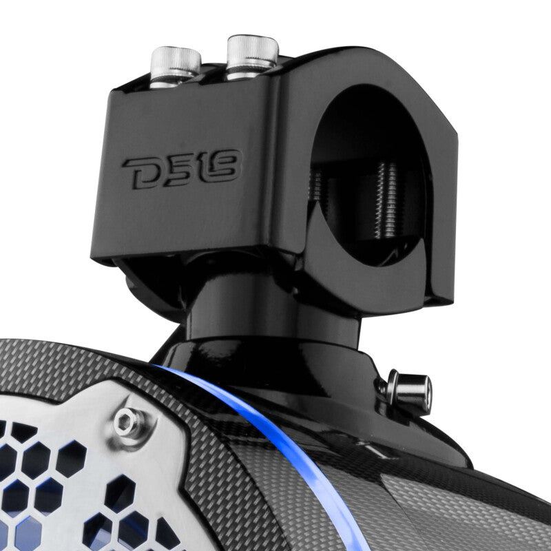 DS18 Marine And Powersports Tower 8in 125 Watts RMS RGB LED Lights Black Carbon Fiber