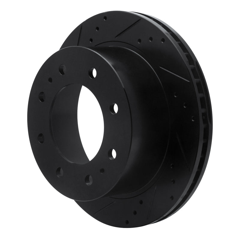 R1 Concepts R1 11-25 Chevrolet Silverado 3500 HD Rear Left Drilled & Slotted Black Brake Rotor