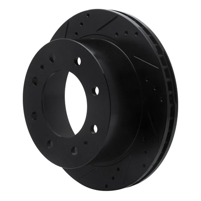 R1 Concepts R1 11-25 Chevrolet Silverado 3500 HD Rear Left Drilled & Slotted Black Brake Rotor