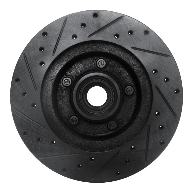 R1 Concepts R1 80-83 Ford F-100 Front Right Drilled & Slotted Black Brake Rotor