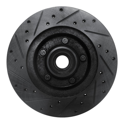 R1 Concepts R1 80-83 Ford F-100 Front Right Drilled & Slotted Black Brake Rotor