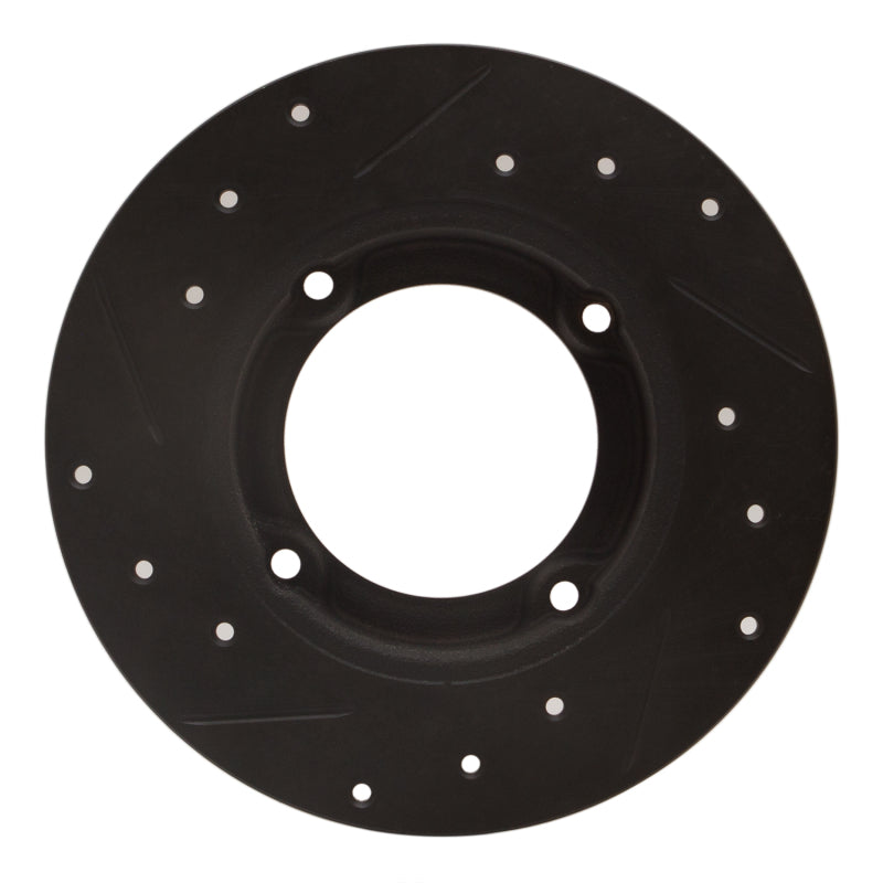 R1 Concepts R1 73-79 Honda Civic Front Right Drilled & Slotted Black Brake Rotor