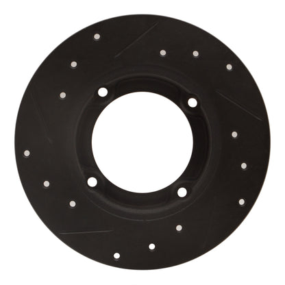 R1 Concepts R1 73-79 Honda Civic Front Right Drilled & Slotted Black Brake Rotor