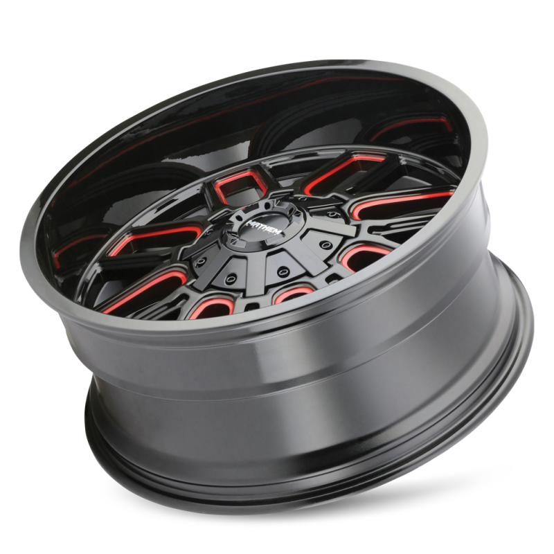 Mayhem 8107 Cogent 20x9 / 5x139.7 BP / 0mm Offset / 110mm Hub Black w/ Prism Red Wheel