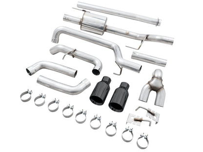 AWE Tuning 0FG 21+ Ford F150 Dual Split Rear Cat-Back Exhaust- 5in Diamond Black Tips