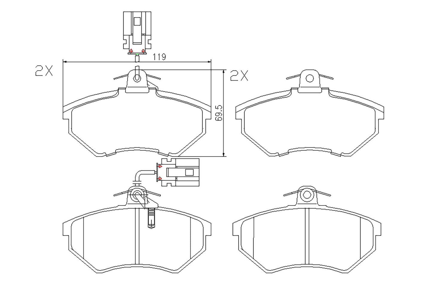 BOGAP A8210223 Brake Pad Set, Disc Brake | ML Performance Car Parts