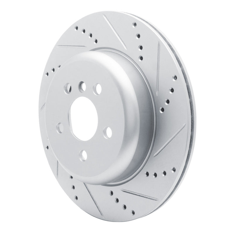 R1 Concepts R1 17-25 BMW 330I Left Rear Drilled & Slotted Silver Brake Rotor