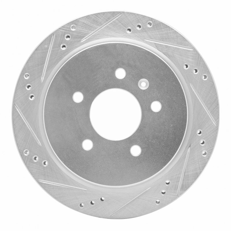 R1 Concepts R1 03-11 Cadillac CTS Rear Left Drilled & Slotted Silver Brake Rotor