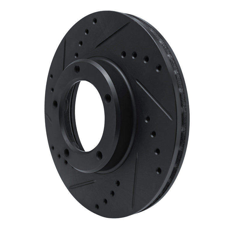 R1 Concepts R1 84-95 Toyota Pickup Front Left Drilled & Slotted Black Brake Rotor