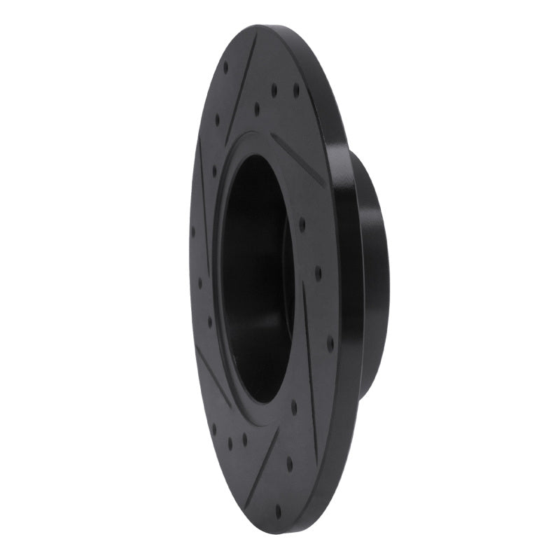 R1 Concepts R1 70-73 Nissan 240Z Front Right Drilled & Slotted Black Brake Rotor