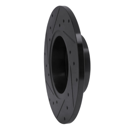 R1 Concepts R1 70-73 Nissan 240Z Front Right Drilled & Slotted Black Brake Rotor