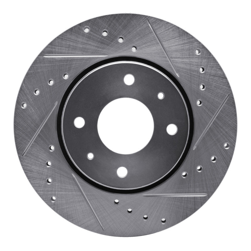R1 Concepts R1 00-04 Volvo V40 Front Right Drilled & Slotted Silver Brake Rotor