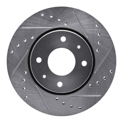 R1 Concepts R1 00-04 Volvo V40 Front Right Drilled & Slotted Silver Brake Rotor