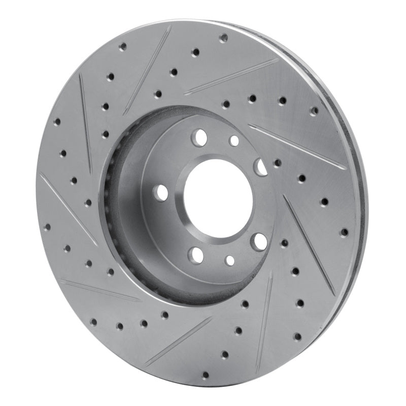 R1 Concepts R1 98-02 Ford Crown Victoria Front Right Drilled & Slotted Silver Brake Rotor