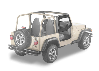Bestop 97-06 Jeep Wrangler TJ Upper Fabric Doors (Black Diamond)