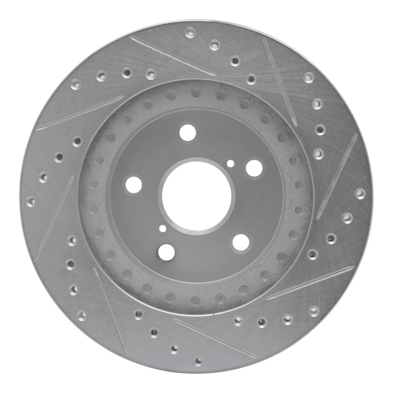 R1 Concepts R1 96-03 Toyota RAV4 Front Left Drilled & Slotted Silver Brake Rotor
