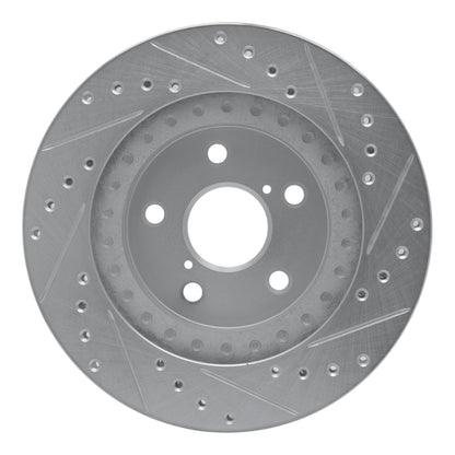 R1 Concepts R1 96-03 Toyota RAV4 Front Left Drilled & Slotted Silver Brake Rotor
