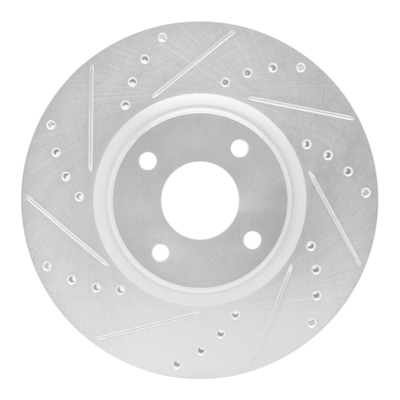 R1 Concepts R1 18-22 Ford Ecosport Front Left Drilled & Slotted Silver Brake Rotor