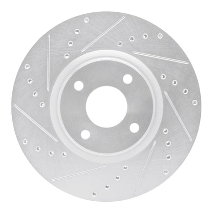R1 Concepts R1 18-22 Ford Ecosport Front Left Drilled & Slotted Silver Brake Rotor