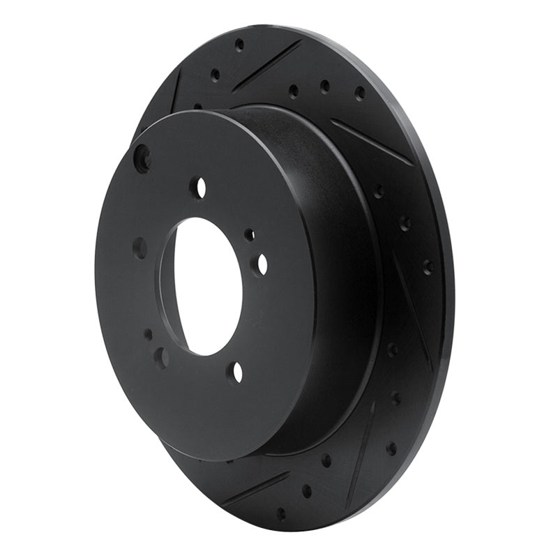 R1 Concepts R1 07-15 Mitsubishi Outlander Rear Left Drilled & Slotted Black Brake Rotor
