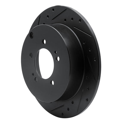 R1 Concepts R1 07-15 Mitsubishi Outlander Rear Left Drilled & Slotted Black Brake Rotor